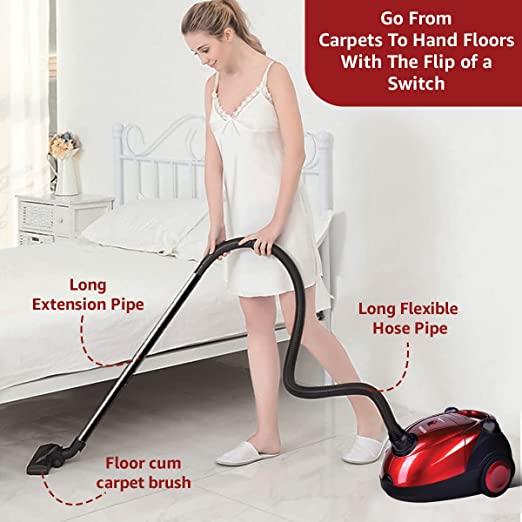 INALSA Vacuum Cleaner for Home Spruce-1200W| with Blower Function| Reusable Cloth dust Bag| Multiple Accessories | Dust Full Indicator | 2 Year Warranty (Red/Black) INALSA Vacuum Cleaner for Home Spruce-1200W| with Blower Function| Reusable Cloth dust Bag| Multiple Accessories | Dust Full Indicator | 2 Year Warranty (Red/Black)